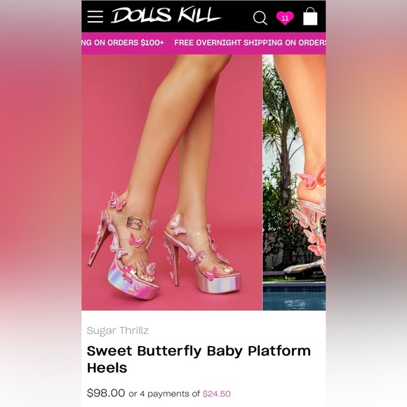 SOLD on Depop - Sugar Thrillz Sweet Butterfly Baby Platform Heels - Picture 8 of 8